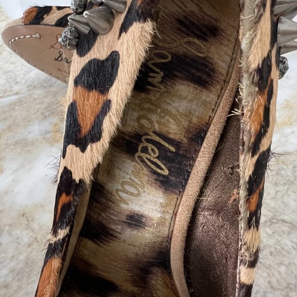 NWT Sam Edelman Lorissa Pony Leopard Spiked Heels - Picture 8 of 14